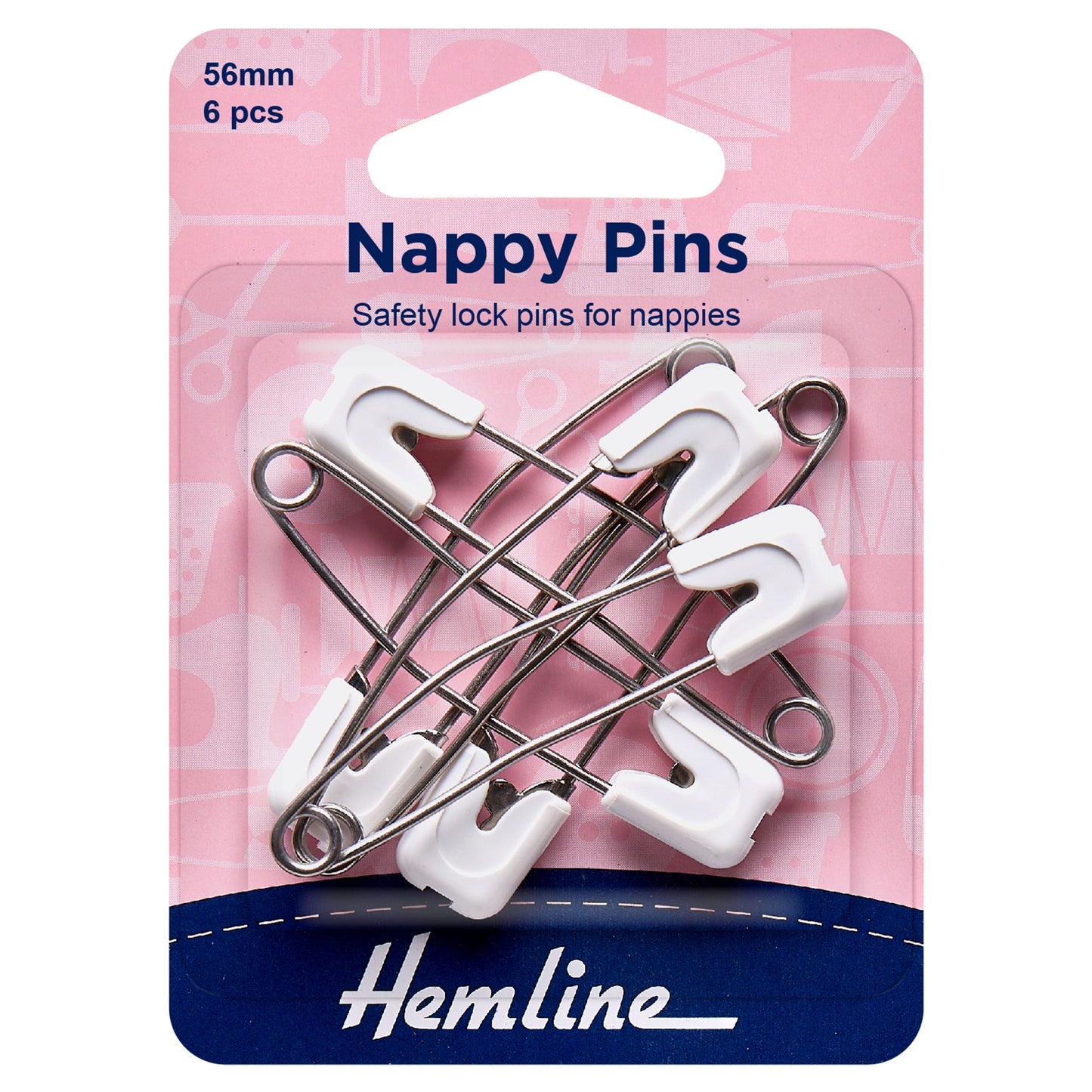 Nappy Pins White - Hemline