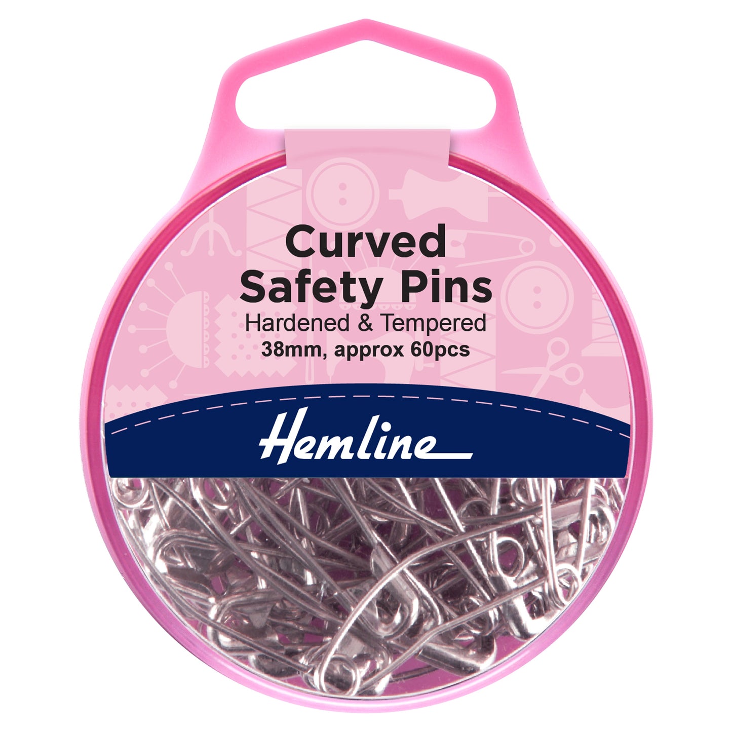 Curved Safety Pins 38mm (Pack of 60) - Hemline