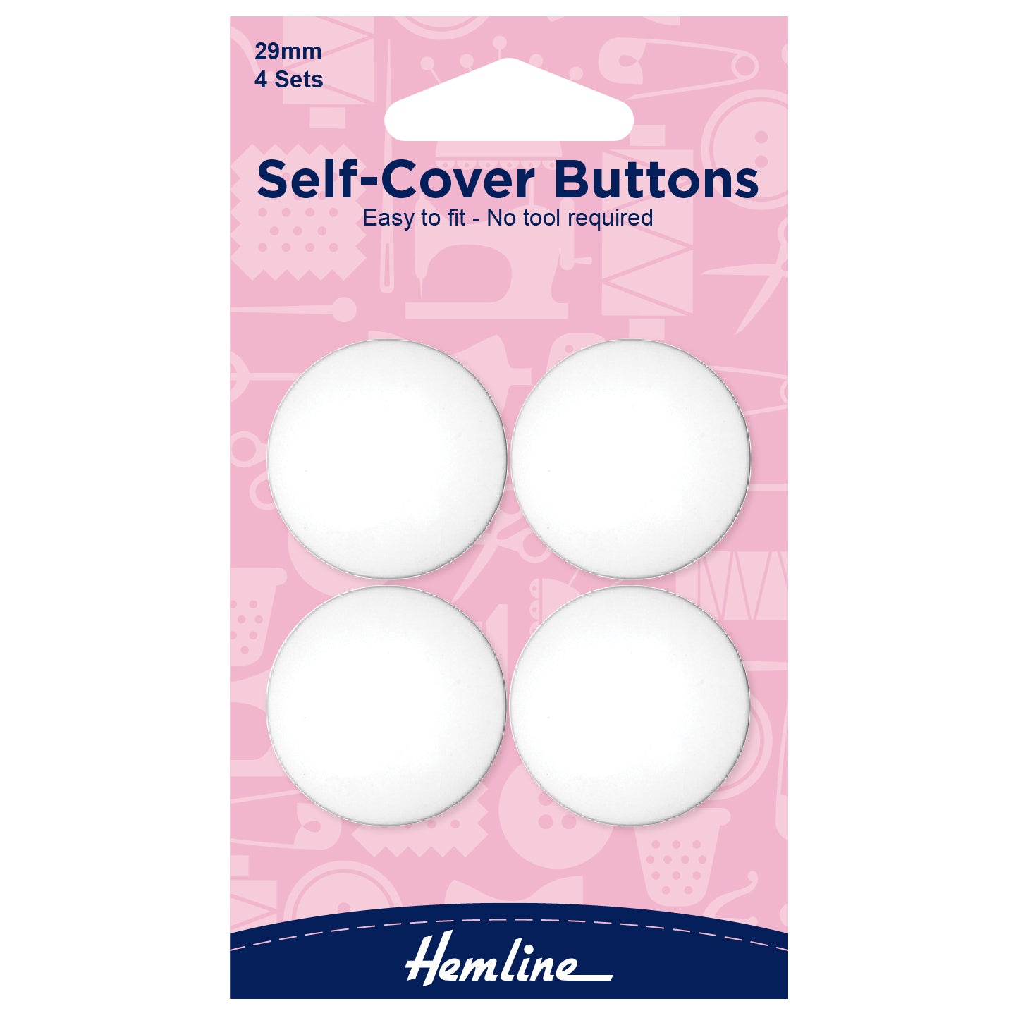 Self-Cover Buttons 29mm (Pack of 4) - Hemline