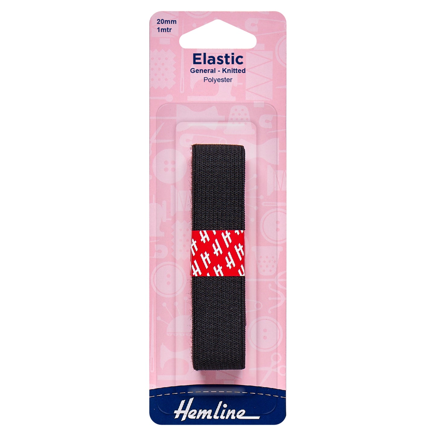 20mm Black General Purpose Knitted Elastic - Hemline