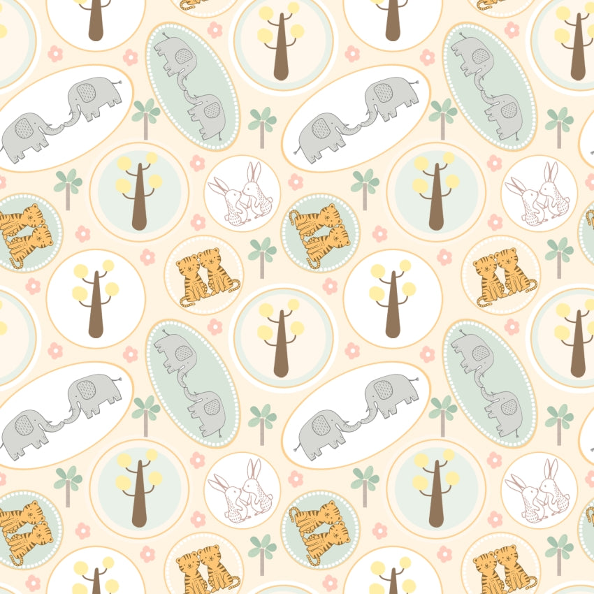 Animal Pairs - Callie's Choice Cotton Print Fabric - per half metre