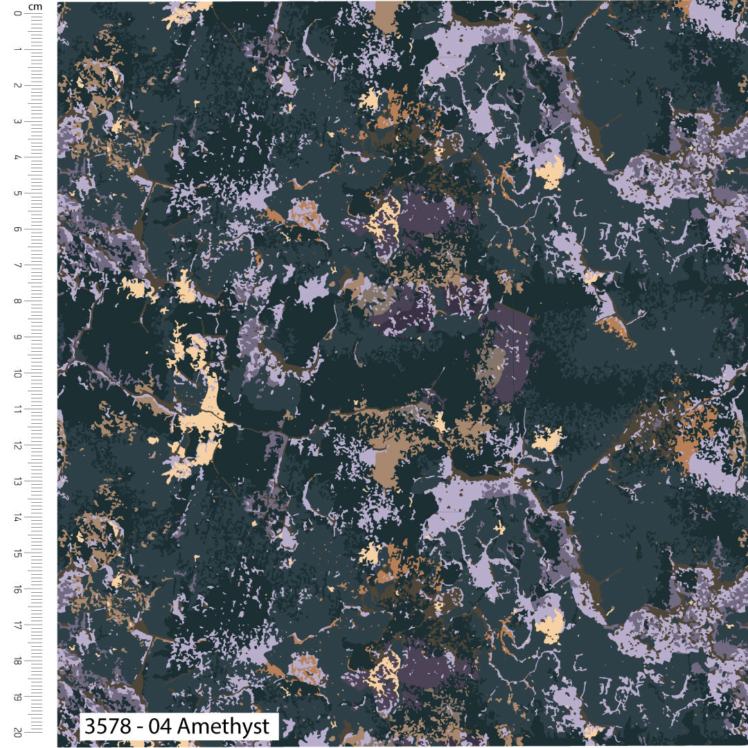Amethyst - Lavish Layers Cotton Print Fabric - per half metre