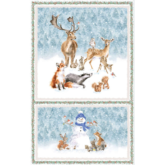 Snowy Panel - One Snowy Day Cotton Print Fabric