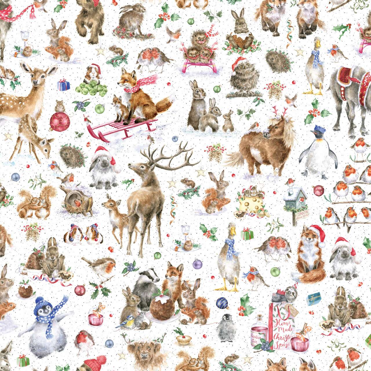 Managerie - One Snowy Day Cotton Print Fabric - End of Bolt 100cm