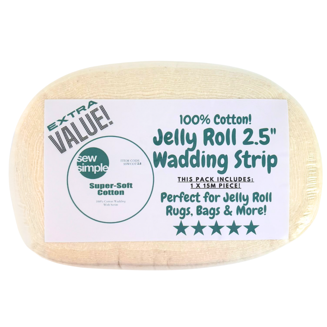 2.5″ Strip of Sew Simple Cotton Wadding 15m Pack