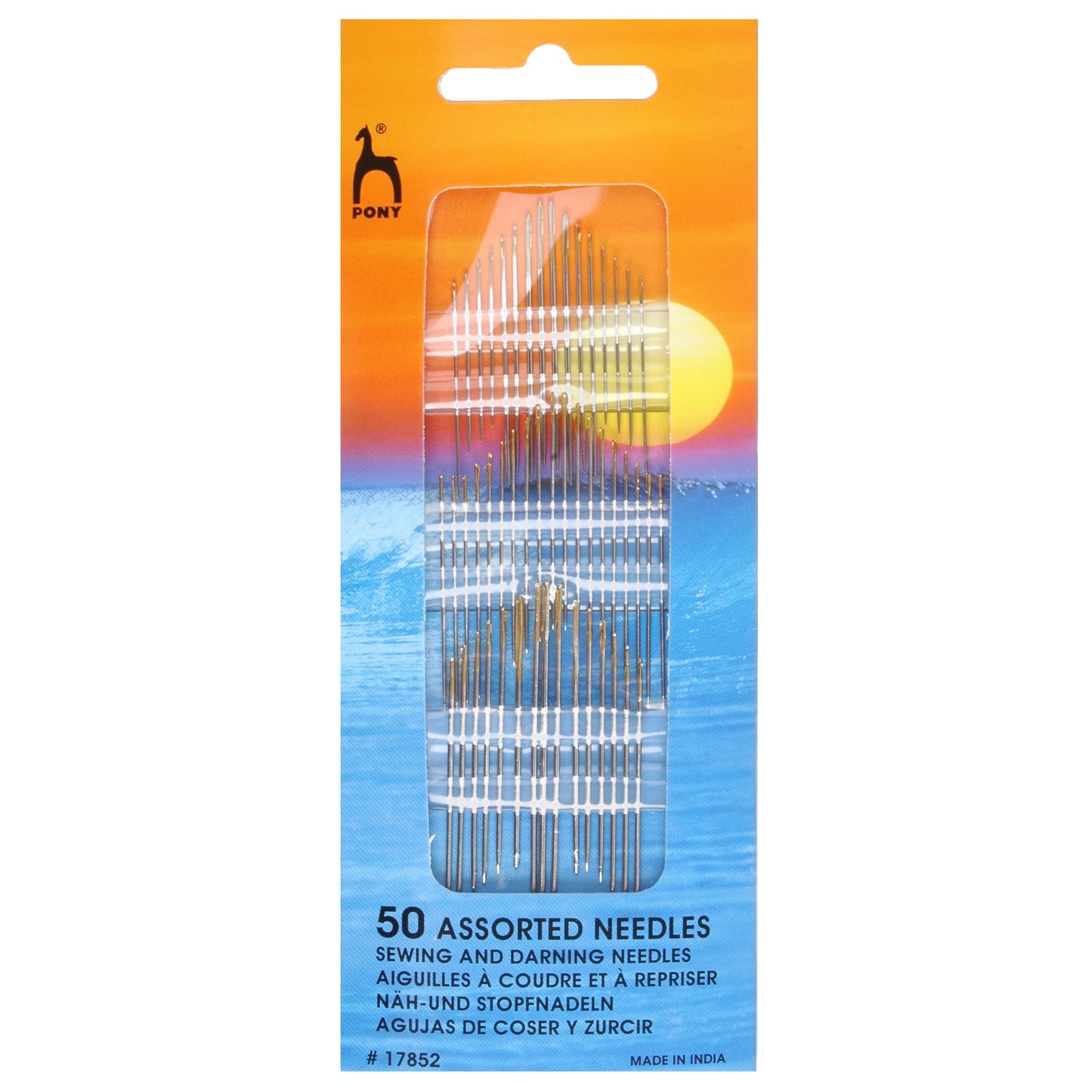 Hand Sewing Needles: Gold Eye - Assorted Sizes 50pk - Pony