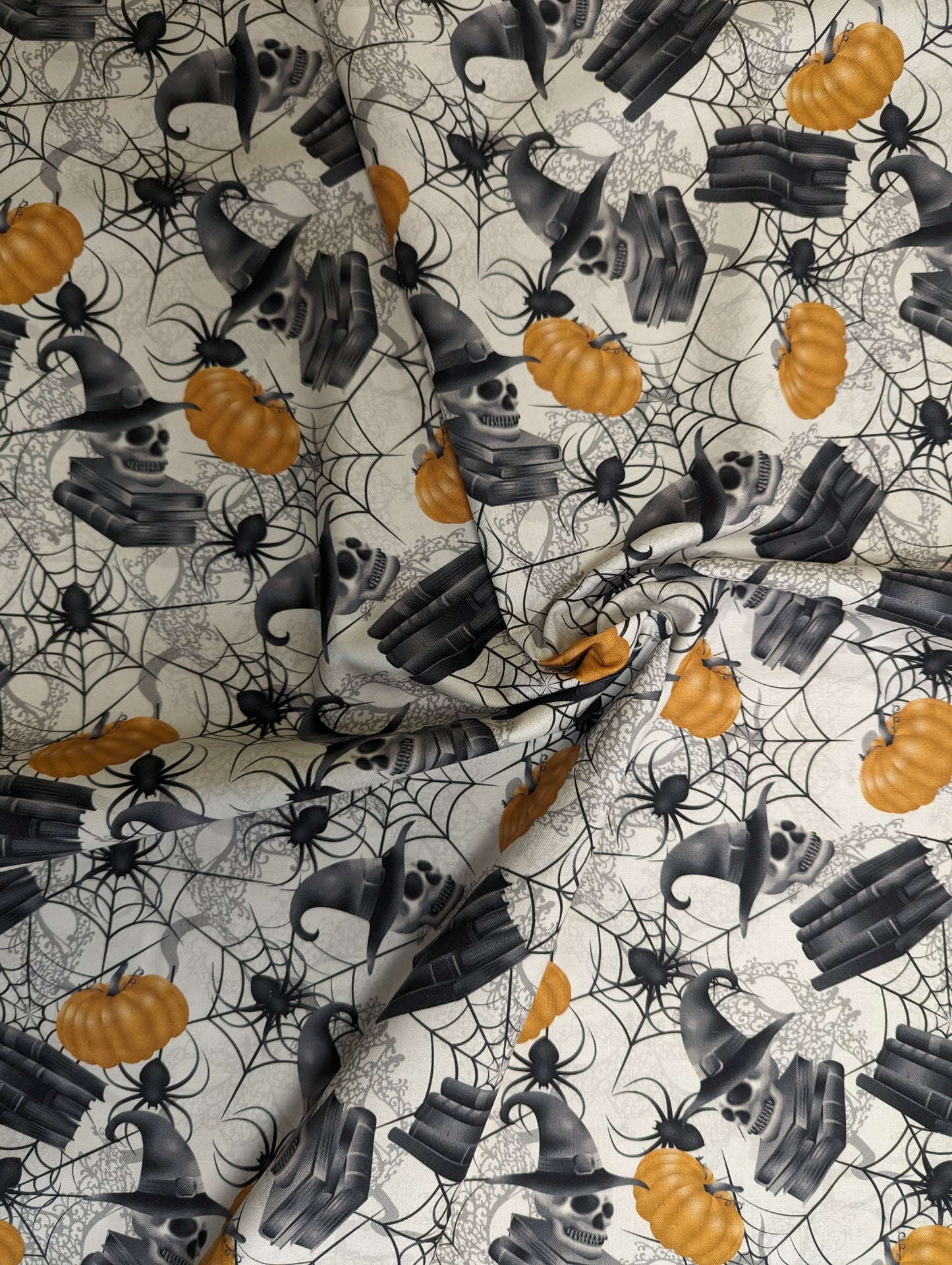 Witches Hut - Gothic Halloween Cotton Print - per half metre