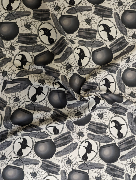 Spell Cast - Gothic Halloween Cotton Print - per half metre