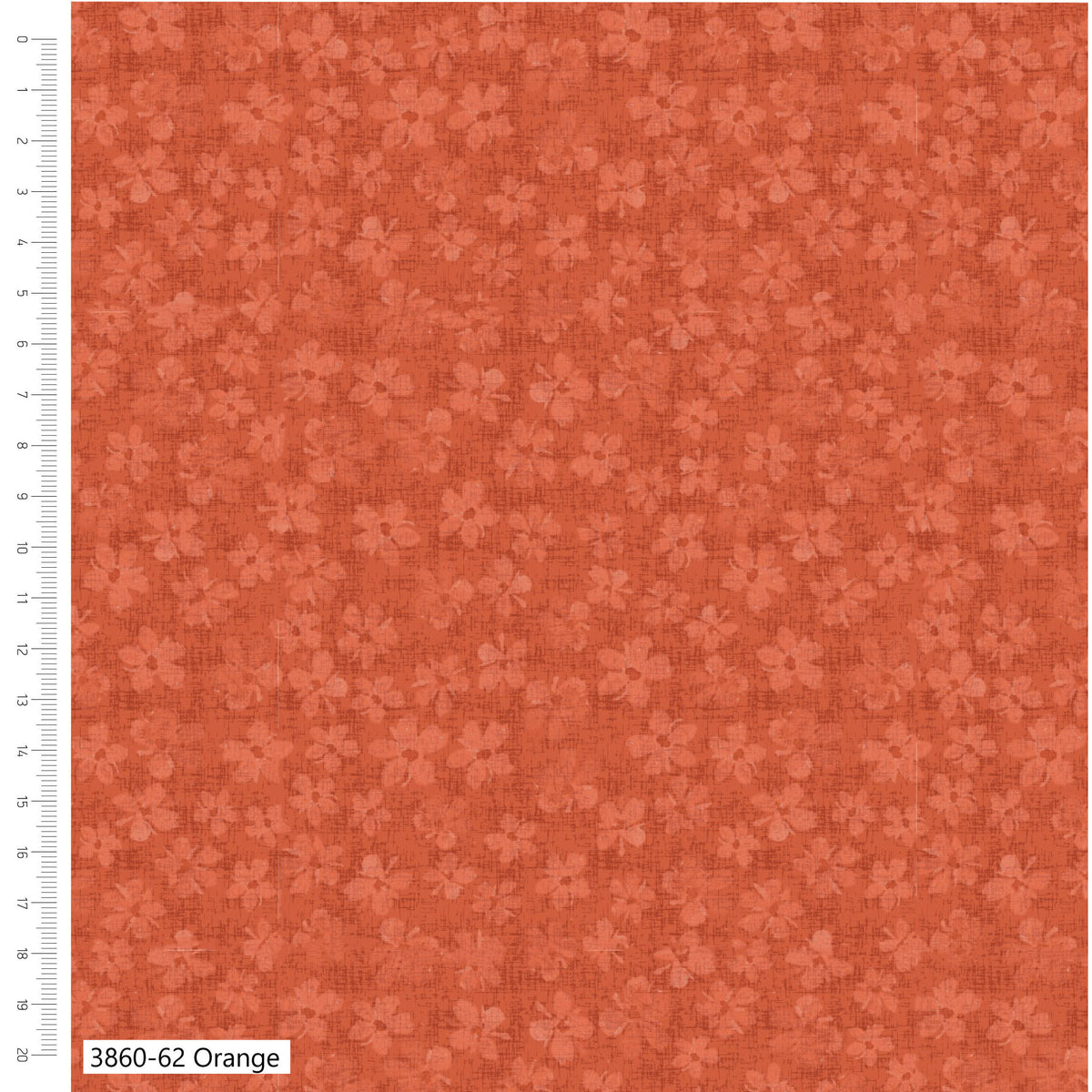 Burnt Orange - Petal Palette Blender Cotton Print Fabric - per half metre