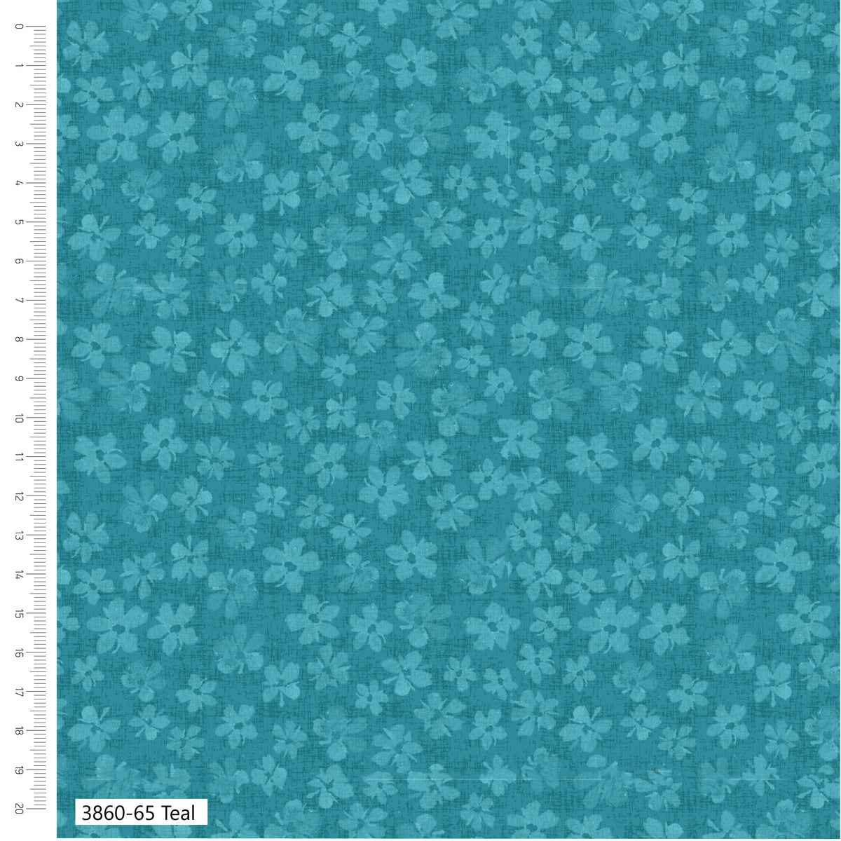 Teal - Petal Palette Blender Cotton Print Fabric - per half metre