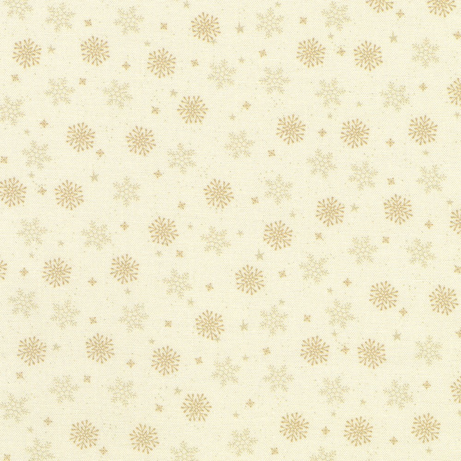 Snowflakes on Cream - Tiny Tidings Cotton Print Fabric - per half metre