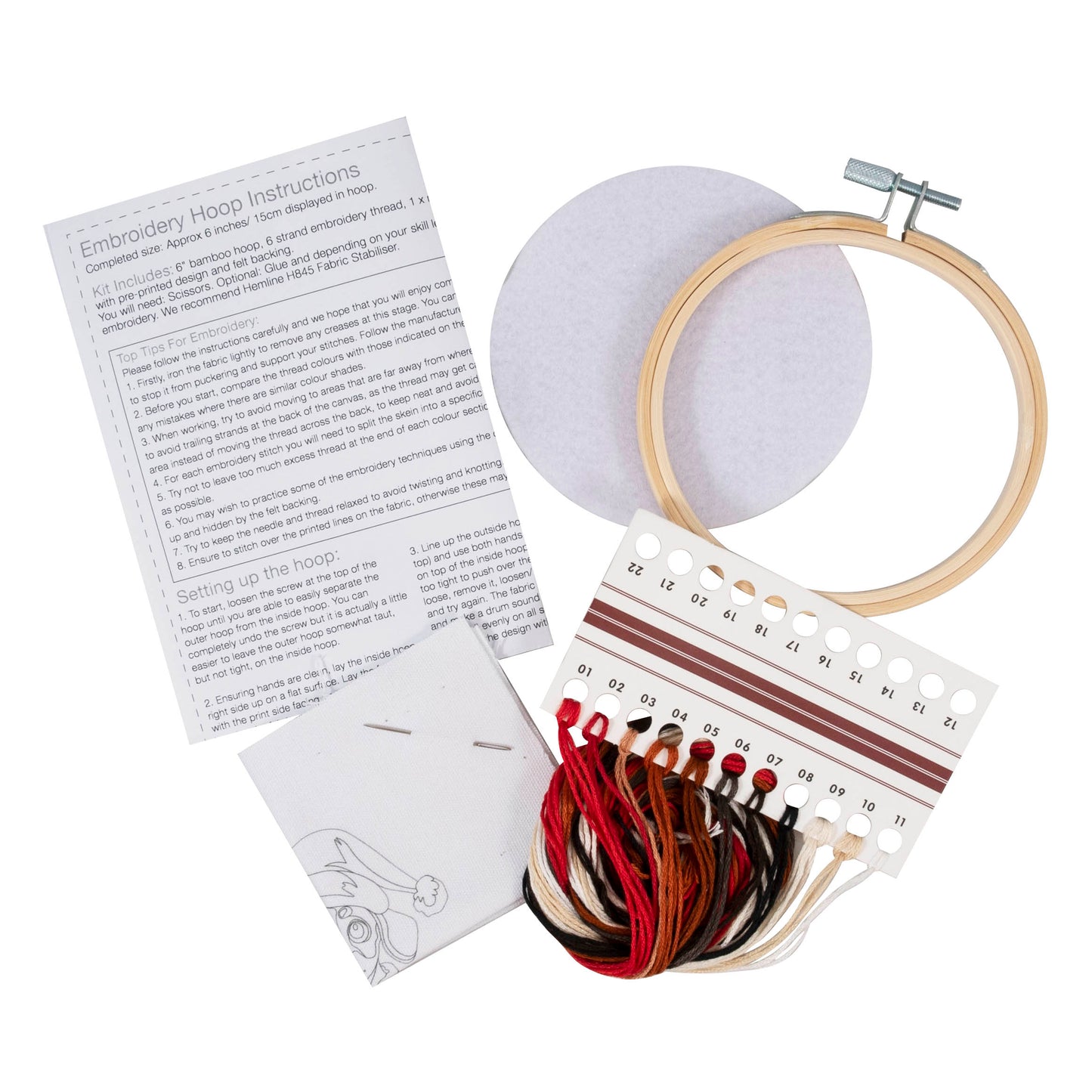 Woof - Mini Embroidery Kit with Hoop