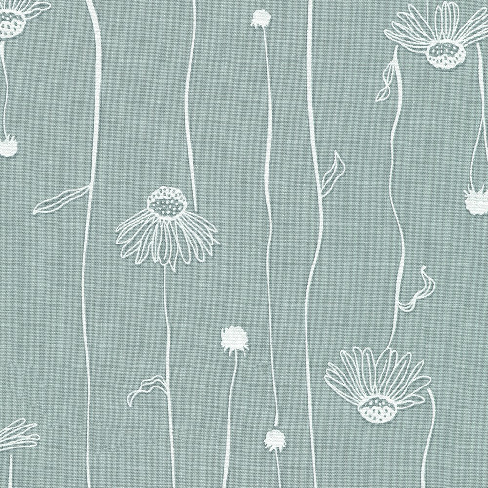 Daisy Vine Shadow - Wishwell: Alabaster Hues Cotton Print Fabric - per half metre