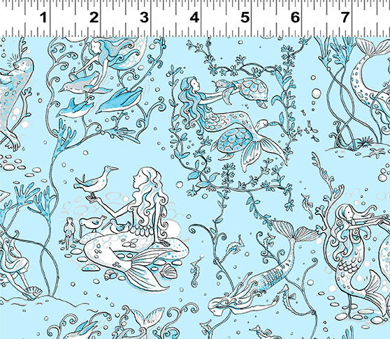 Mermaids - Sandy Toes Cotton Print Fabric - per half metre