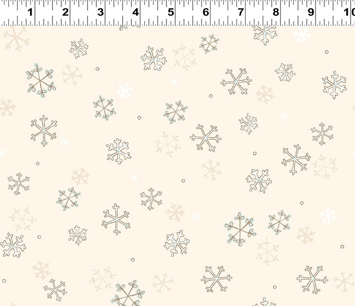 Snowflakes on Cream - Guess How Much I Love You 2026 Cotton Print Fabric - per half metre