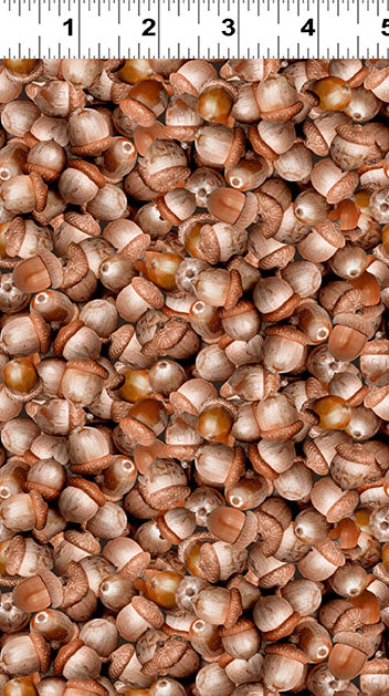 Acorns - Light Brown - The Secret Life of Squirrels IV Cotton Print Fabric - per half metre
