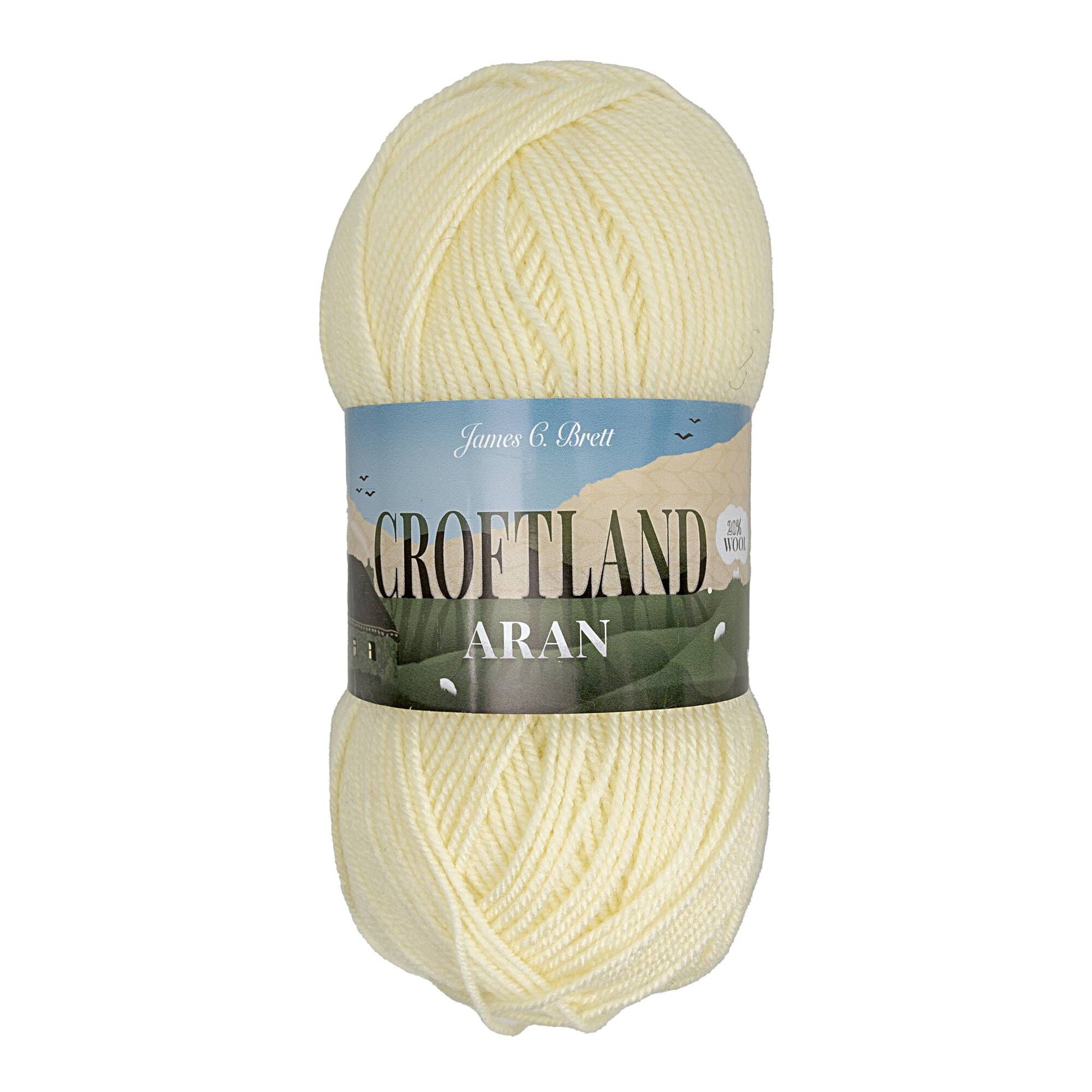 Cream shade of James C Brett's Croftland Aran wool