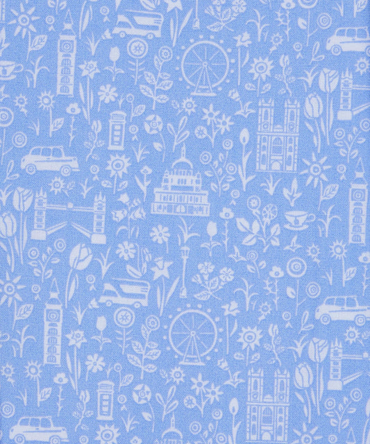 City Sights - London Parks Cotton Print Fabric - per half metre