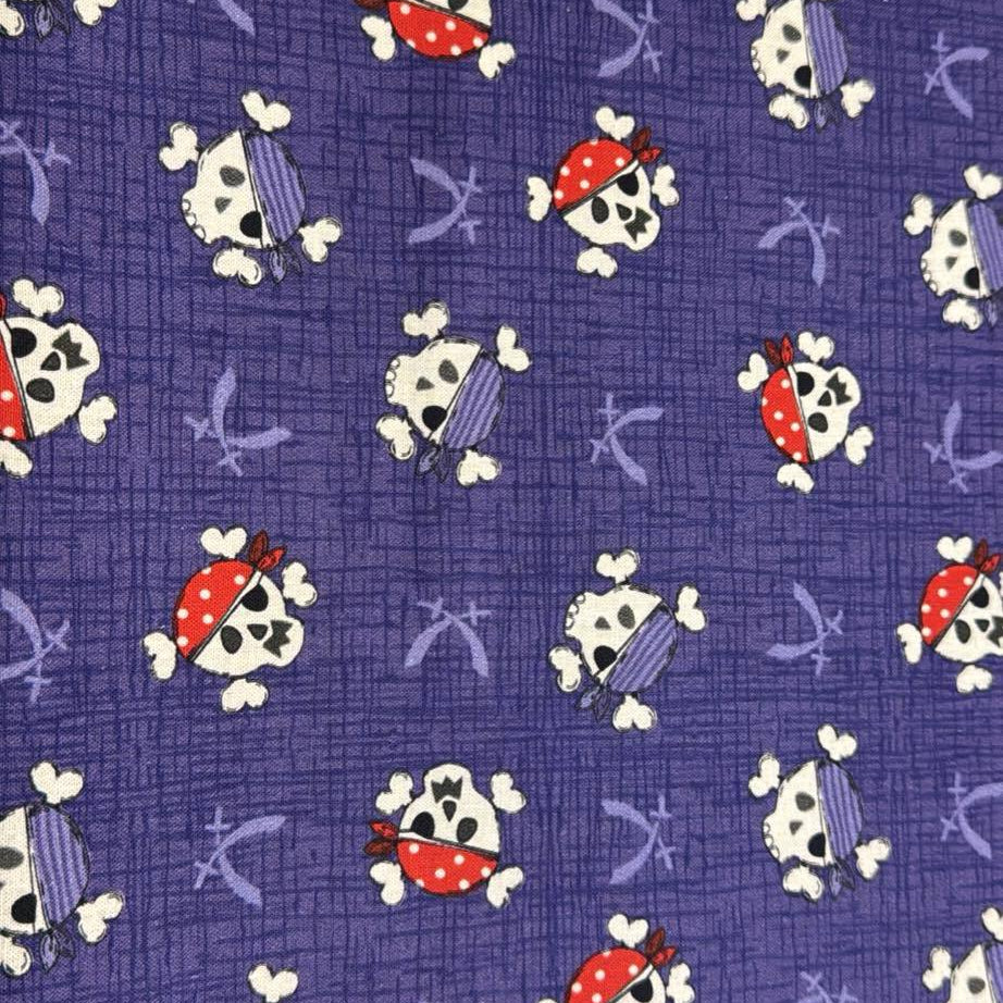 Skulls - Ship Ahoy Cotton Print Fabric - per half metre