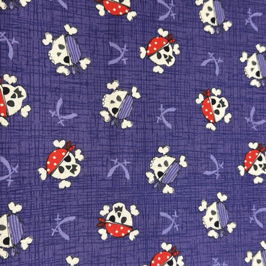 Skulls - Ship Ahoy Cotton Print Fabric - per half metre