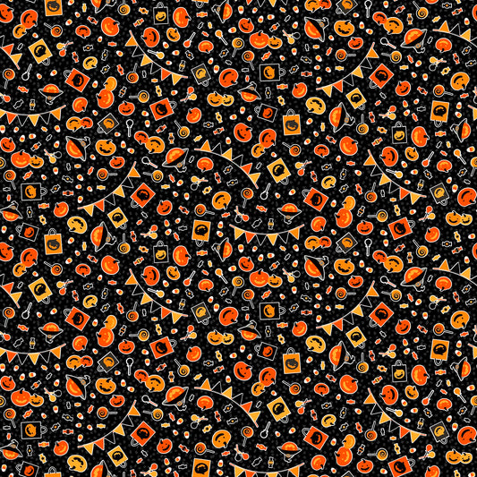 Ghoultide Gathering Cotton Print - Halloween Decorations