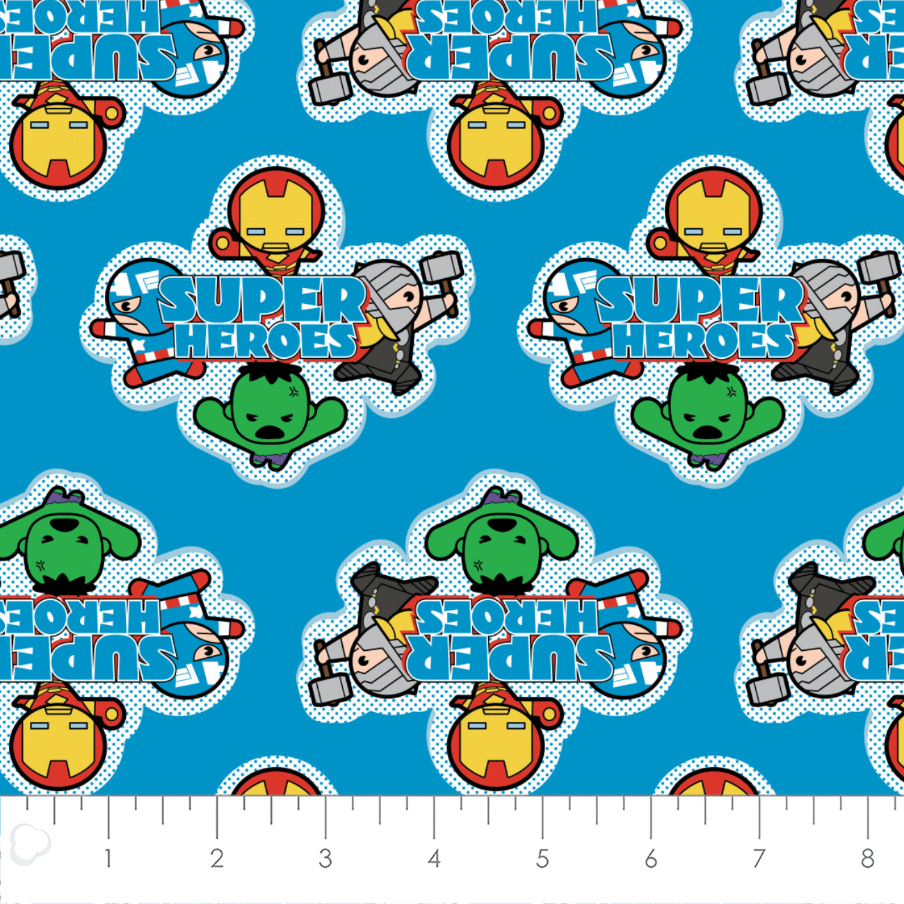 Marvel Kawaii - Super Heroes - Cotton Print Fabric