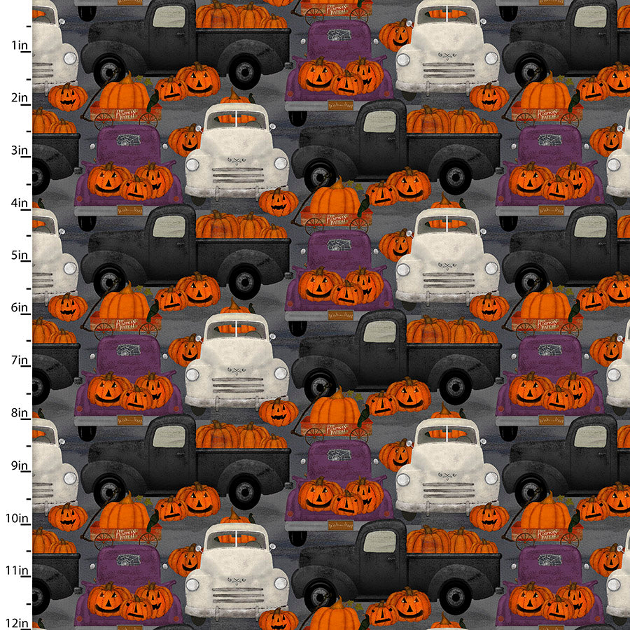 Spooky Night Cotton Print - Pumpkin Pickup