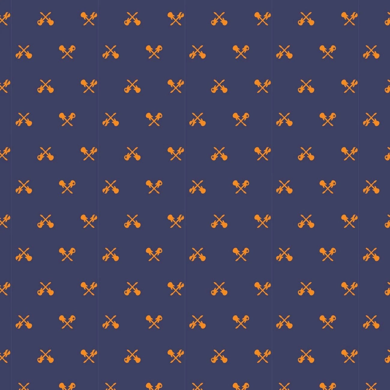 Rock On Cotton Print - Guitars - per half metre