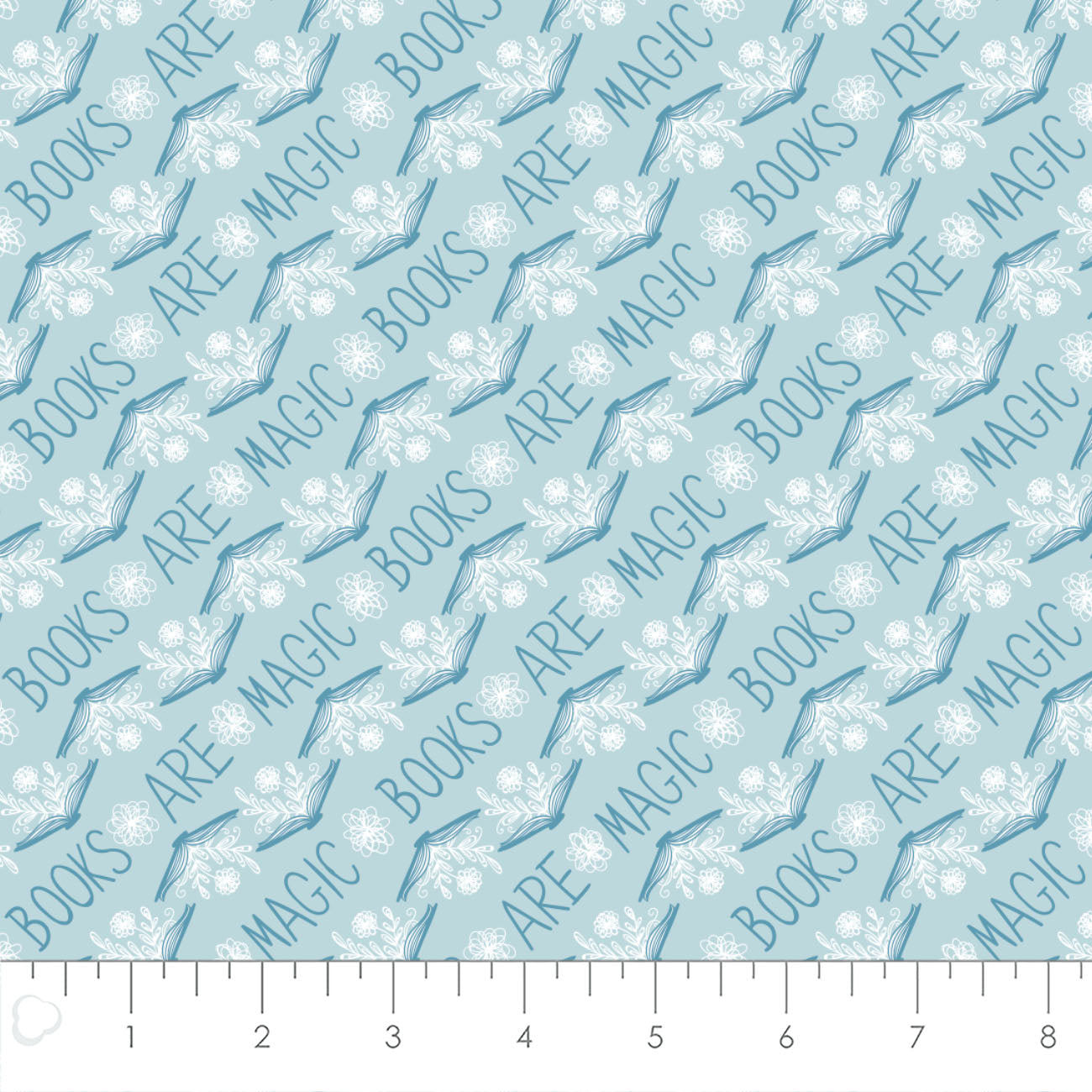 Literary Cotton Print - Storytime on Light Blue