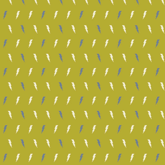 Rock On Cotton Print - Lightning Bolts - per half metre