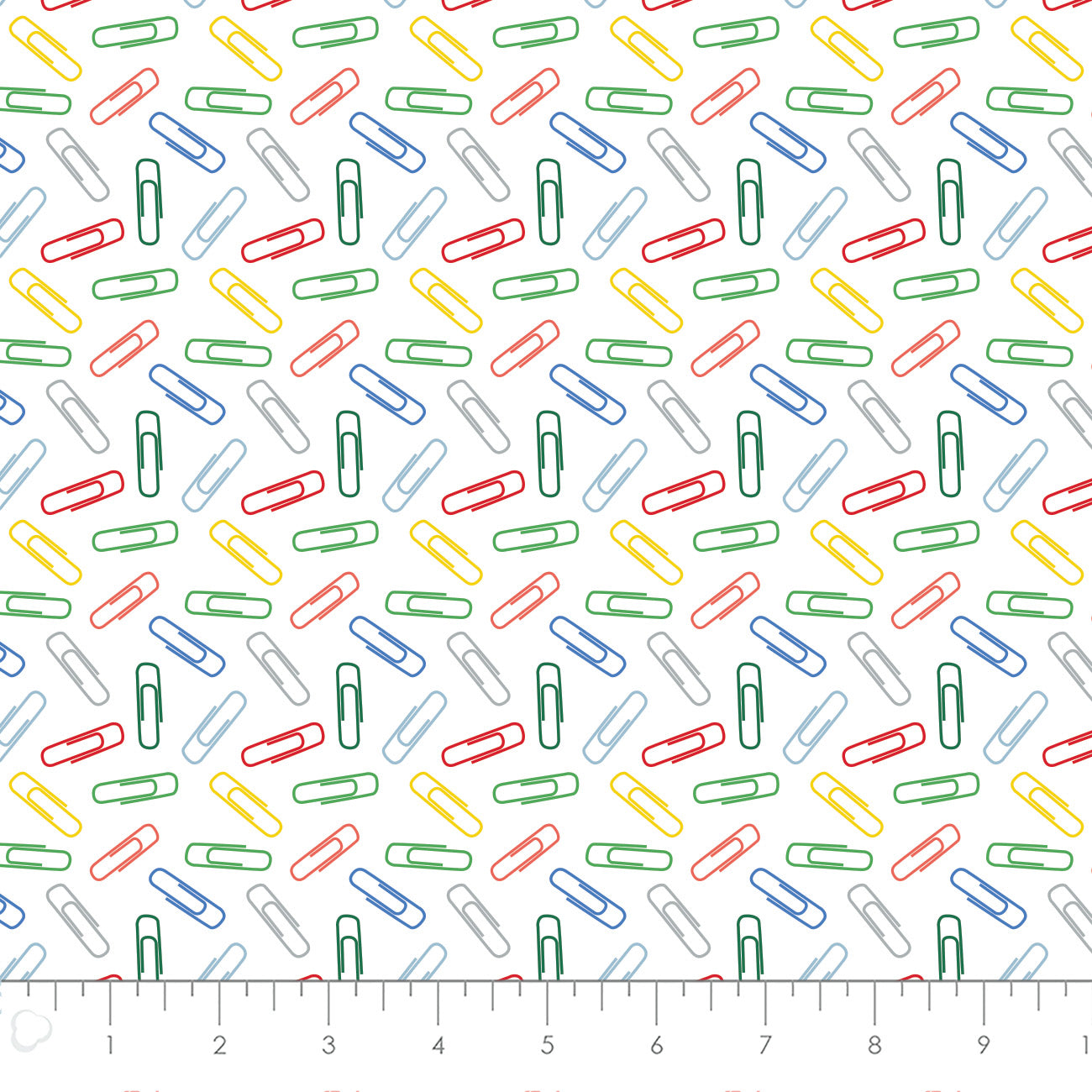 Teachers Rule Cotton Print - Paperclips in Multi