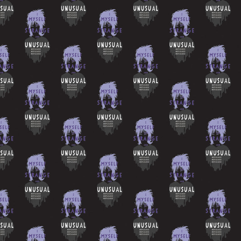 Beetlejuice Cotton Print - Beetlejuice Silhouette on Grey
