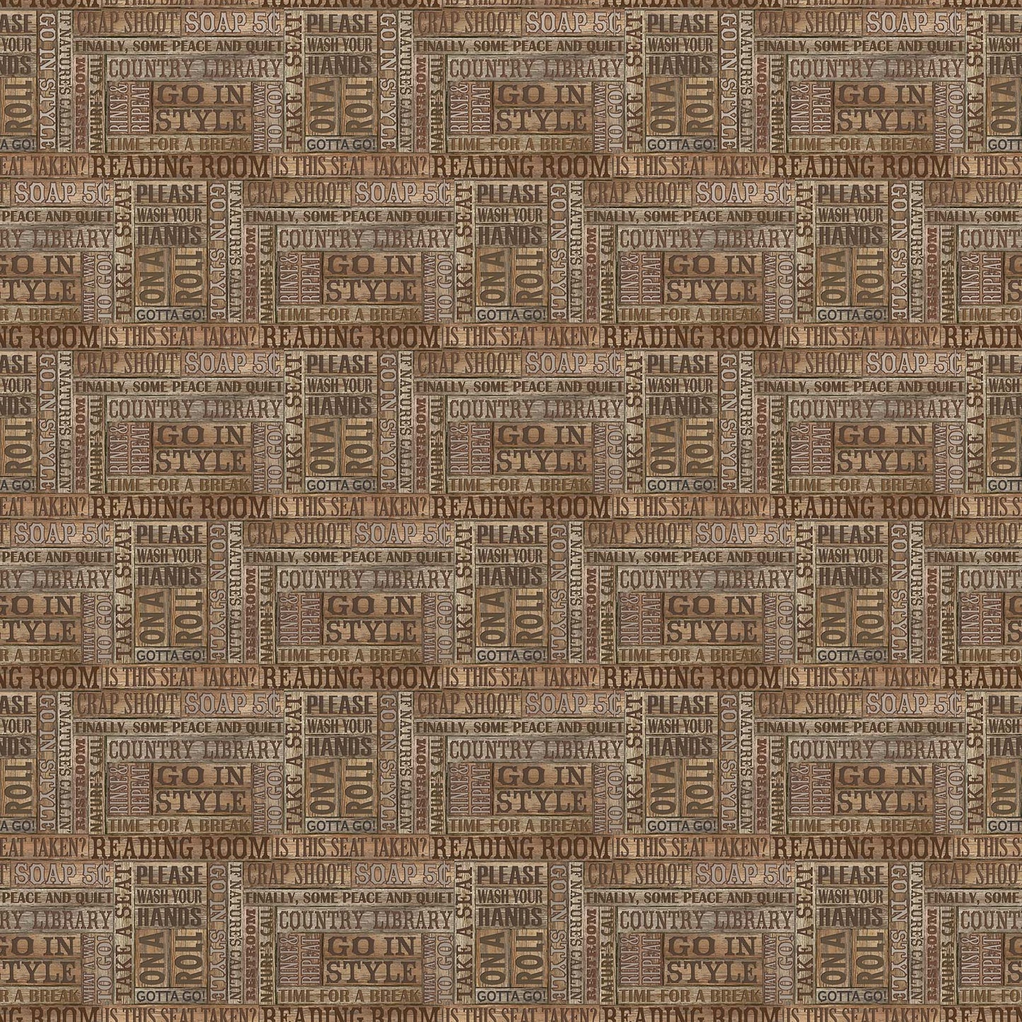 Nature's Calling Cotton Print - Reading Room - per half metre