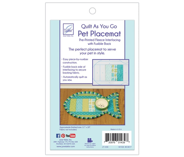 Quilt As You Go Pet Placemats - Cat