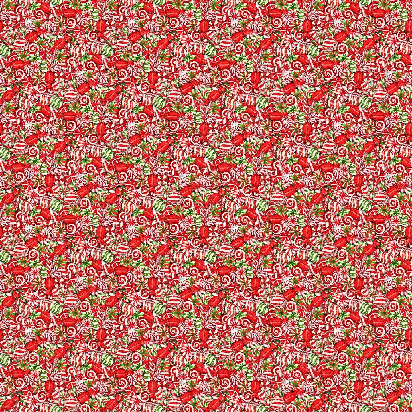 Packed Sweets - Peppermint Candy Cotton Print Fabric - End of Bolt 130cm