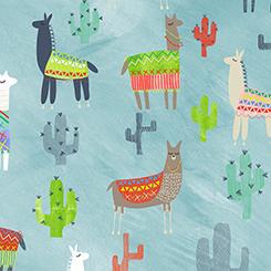 Alpaca Picnic - Alpacas & Cacti - per half metre-Quilting Treasures-Holey Moley Crafts