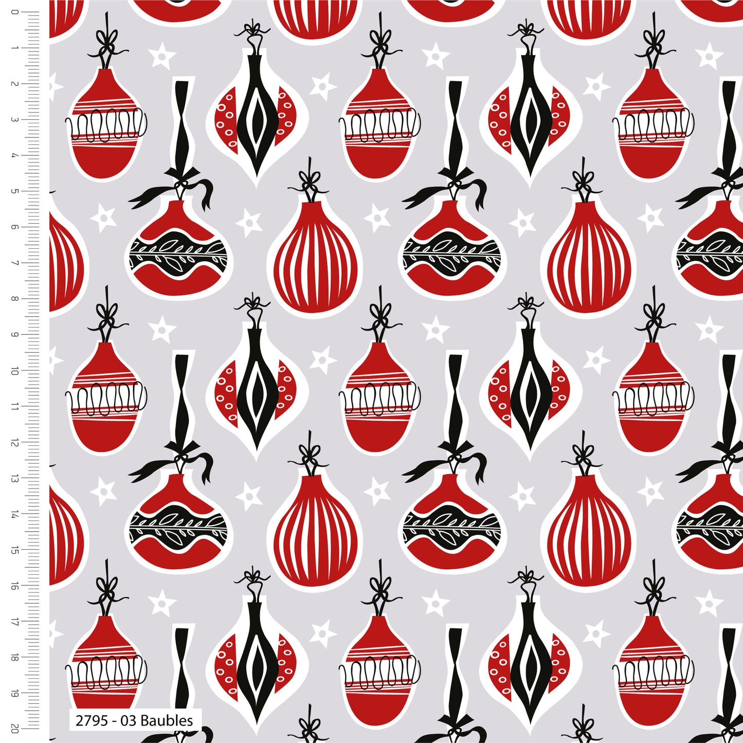 A Christmas Wish Cotton Print - Baubles