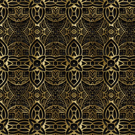 Scrollwork on Black - Literary Kitties Cotton Print Fabric - End of Bolt 90cm