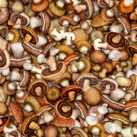 Fresh Cotton Print - Mushroom - per half metre