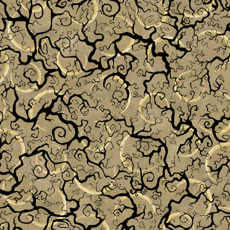 Moons and Trees - All Hallow's Eve Cotton Print Fabric - Remnant 50cm