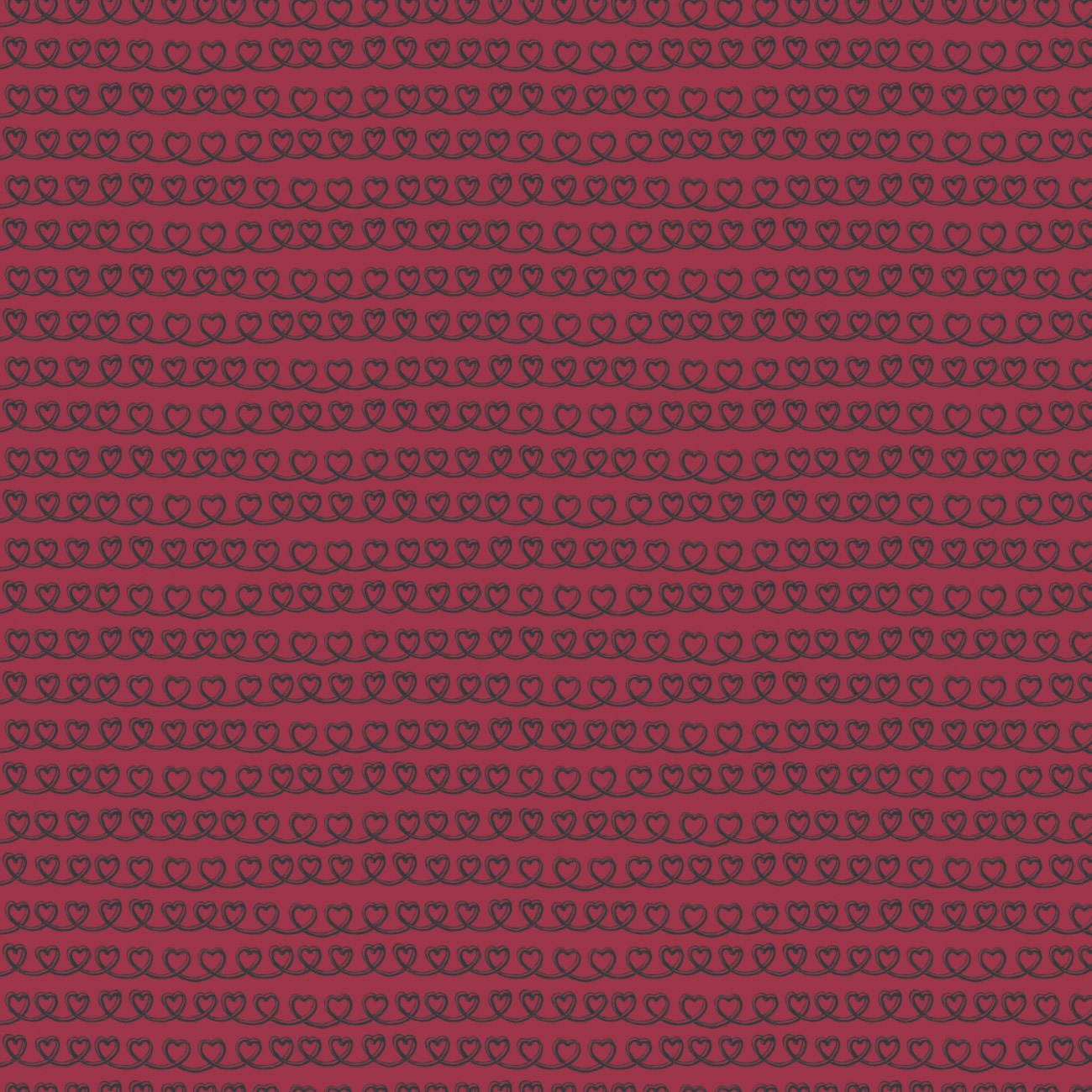 Love is in the Hair Cotton Print - Scribble Heart Lines - per half metre