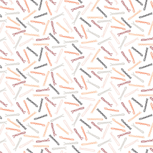 Love is in the Hair Cotton Print - Bobby Pins - per half metre