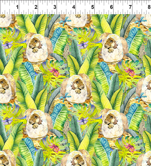 Dinosaur Friends Cotton Print Fabric - Baby Dinosaur Hatching  - per half metre