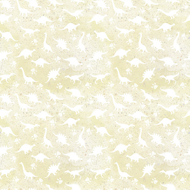 Dinosaur Friends Cotton Print Fabric - Dino Prints Cream - per half metre