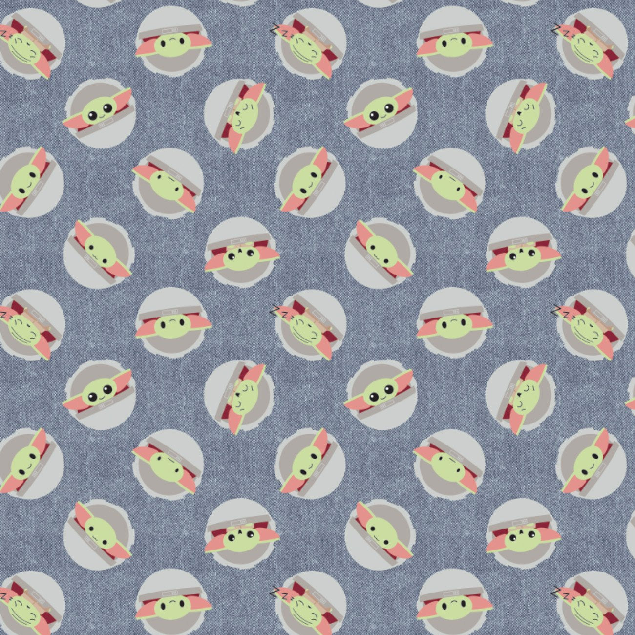 Mandalorian Cotton Print - Child Toss on Denim