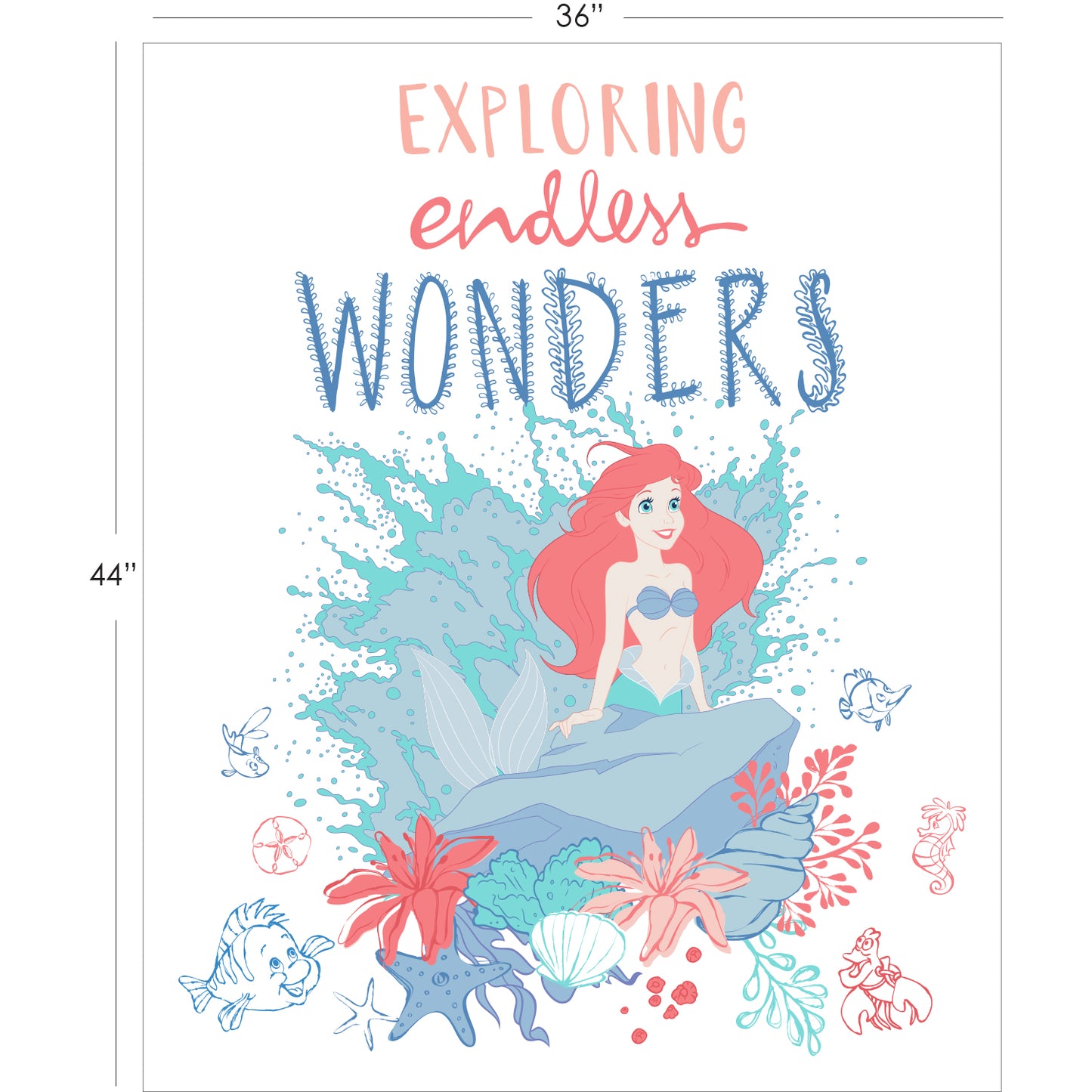 The Little Mermaid Ariel Fabric Panel
