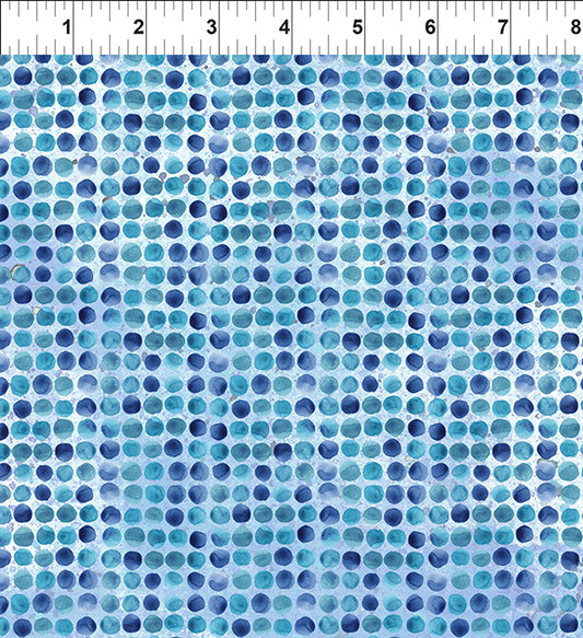 Dinosaur Friends Cotton Print - Blue Dots - per half metre