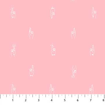Lucky Charms Fabric Collection - Fingers Crossed on Light Pink