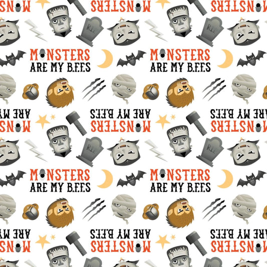 Character Halloween Cotton Print - Monster Bff