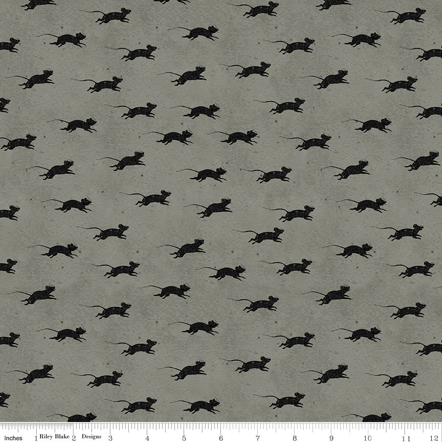 Goose Tales Cotton Print - Grey Blind Mice